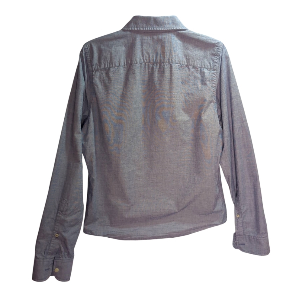 Hollister Shirt Men's Med Chambray Blue LS Shirt Logo Pocket - Picture 3 of 4